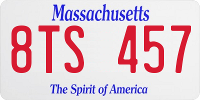 MA license plate 8TS457