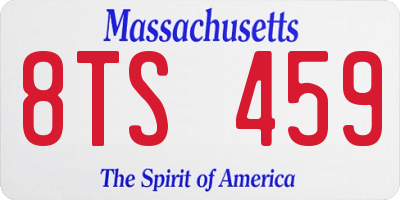MA license plate 8TS459