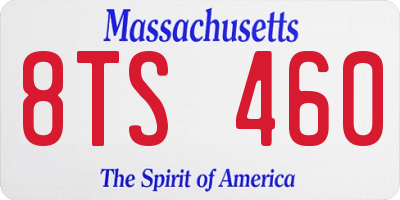 MA license plate 8TS460