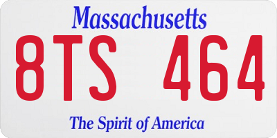 MA license plate 8TS464