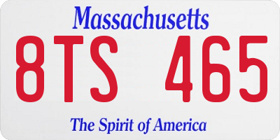 MA license plate 8TS465