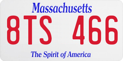 MA license plate 8TS466