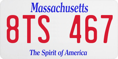 MA license plate 8TS467