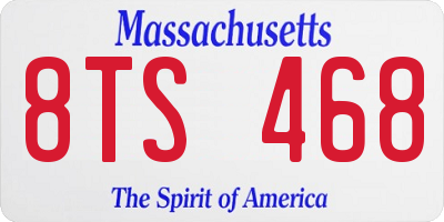 MA license plate 8TS468