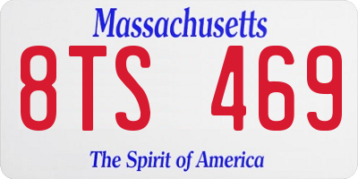 MA license plate 8TS469