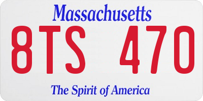 MA license plate 8TS470