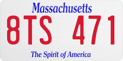 MA license plate 8TS471