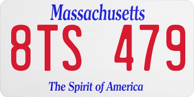 MA license plate 8TS479