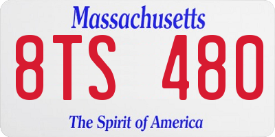 MA license plate 8TS480