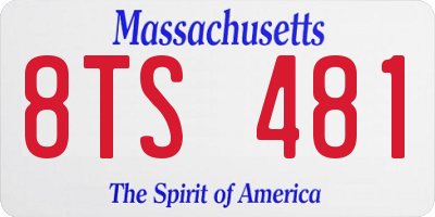 MA license plate 8TS481
