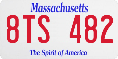 MA license plate 8TS482