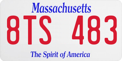 MA license plate 8TS483