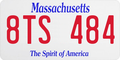 MA license plate 8TS484
