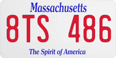 MA license plate 8TS486