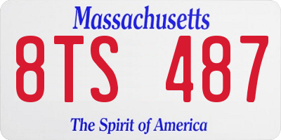 MA license plate 8TS487