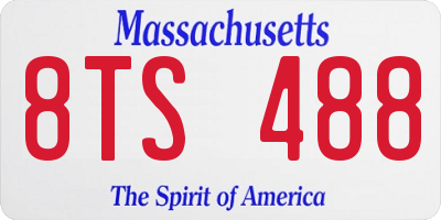 MA license plate 8TS488