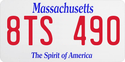 MA license plate 8TS490