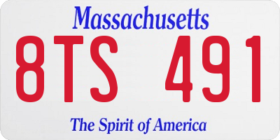 MA license plate 8TS491