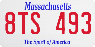 MA license plate 8TS493