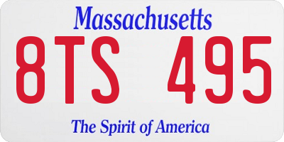 MA license plate 8TS495
