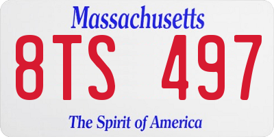 MA license plate 8TS497