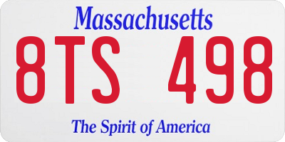 MA license plate 8TS498