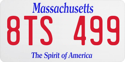 MA license plate 8TS499