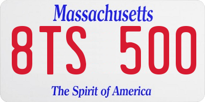 MA license plate 8TS500