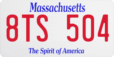 MA license plate 8TS504