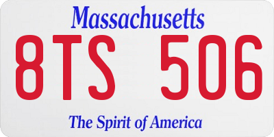 MA license plate 8TS506