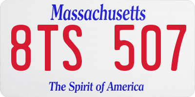 MA license plate 8TS507