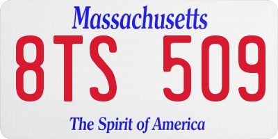 MA license plate 8TS509