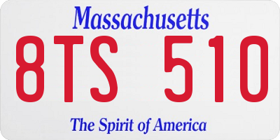 MA license plate 8TS510