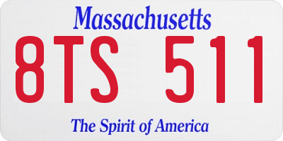 MA license plate 8TS511