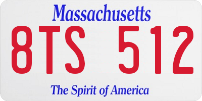 MA license plate 8TS512