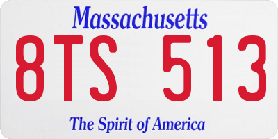 MA license plate 8TS513
