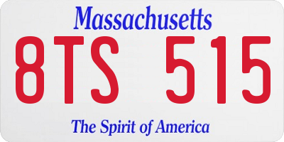 MA license plate 8TS515