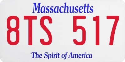 MA license plate 8TS517