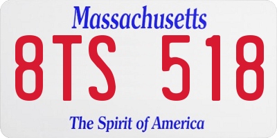MA license plate 8TS518