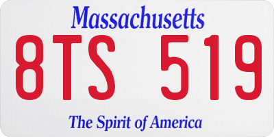 MA license plate 8TS519