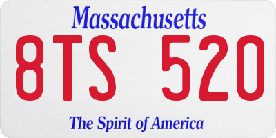 MA license plate 8TS520