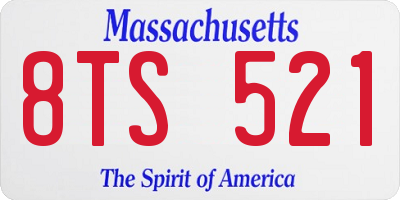 MA license plate 8TS521