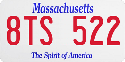 MA license plate 8TS522