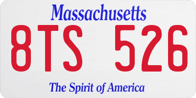 MA license plate 8TS526