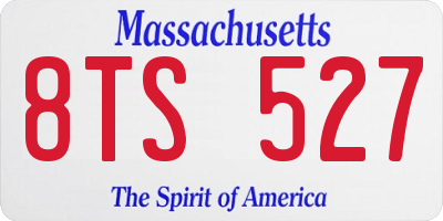 MA license plate 8TS527