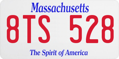 MA license plate 8TS528