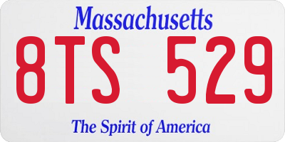 MA license plate 8TS529