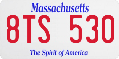 MA license plate 8TS530