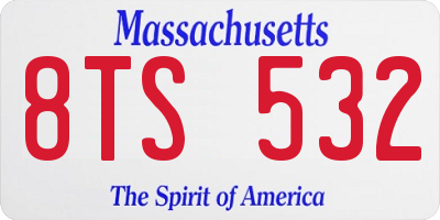 MA license plate 8TS532