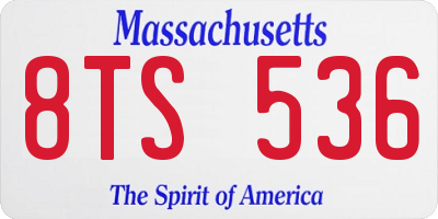 MA license plate 8TS536